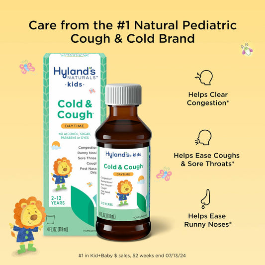 BestBy09/26 Hyland's Kids Cold & Cough Daytime Syrup Natural Relief 4oz