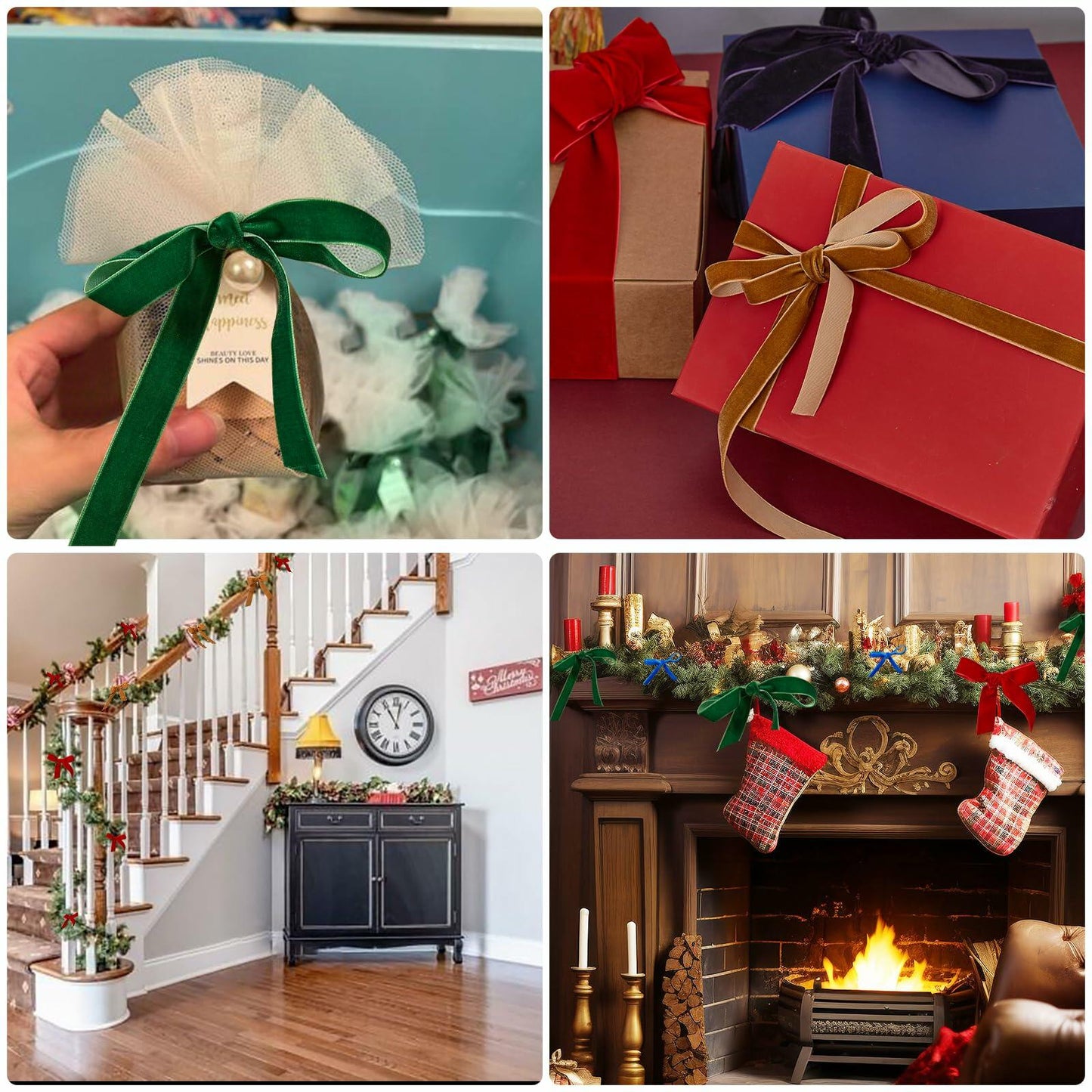 Khaki Velvet Ribbon 1/4" x 20 Yards Double Face for Crafts Gift Wrapping