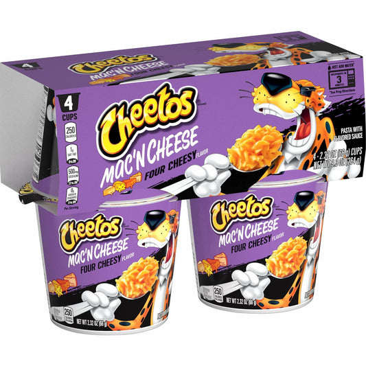 BestBy01/25 Cheetos Mac & Cheese Xtra 4 Cheesy Cups, 4 Count Microwavable