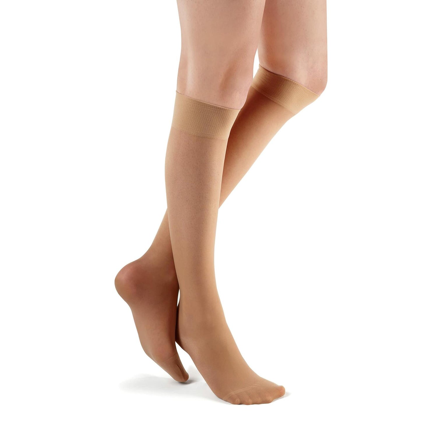 FUTURO Ultra Sheer Knee Highs Moderate Compression 15-20 mmHg Nude Size M 1 Pair