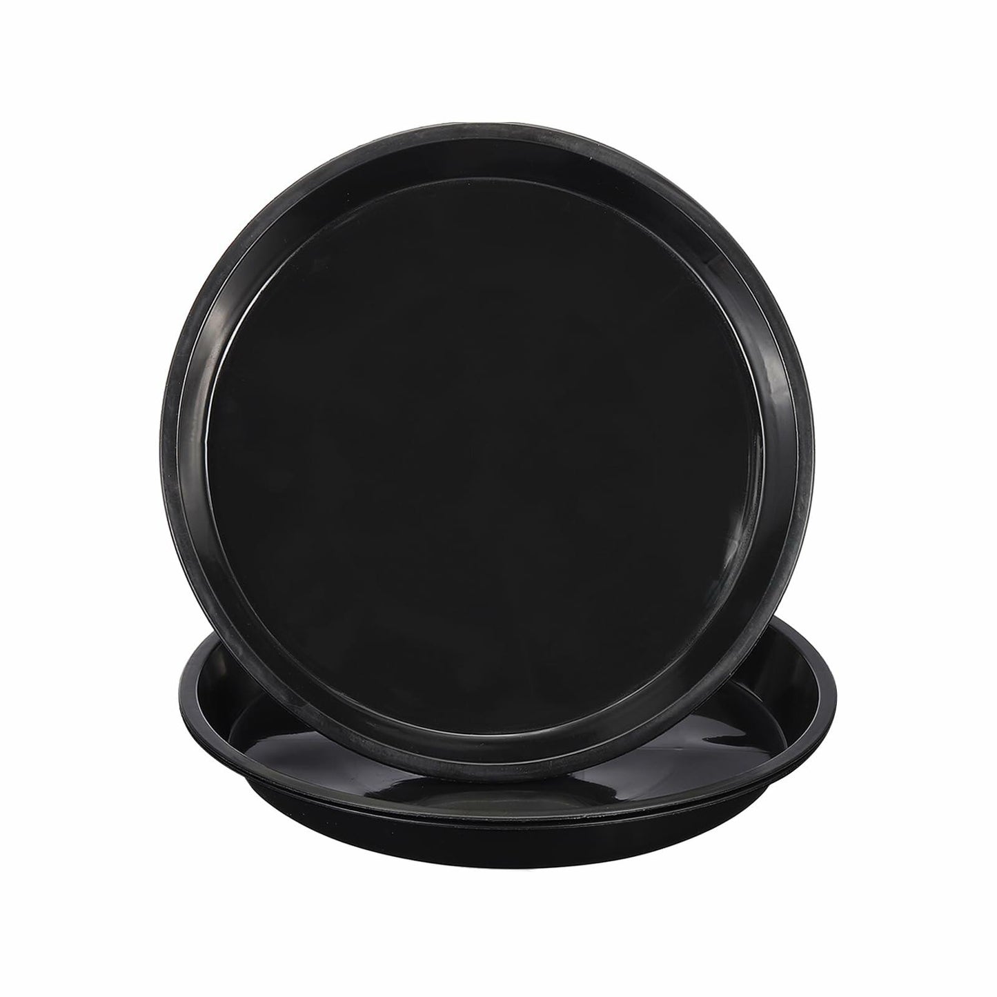 PATIKIL 3 Pack 14" Black Plastic Plant Saucers Indoor & Outdoor Trays