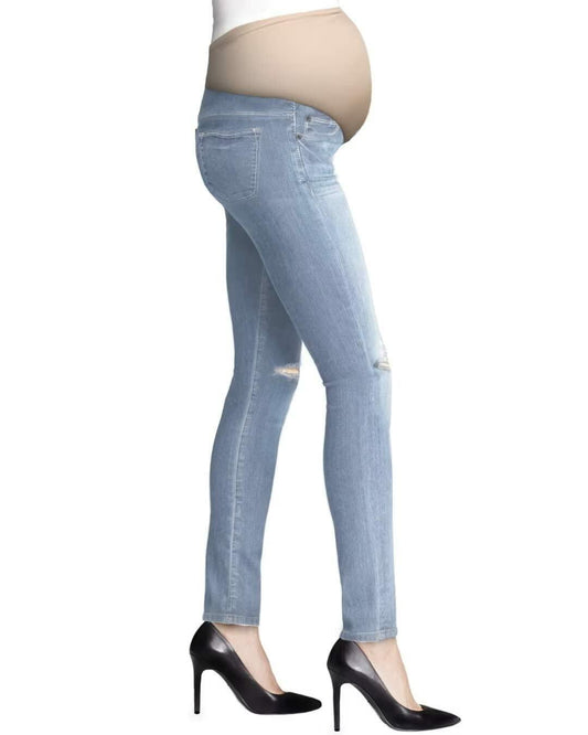 Hybrid & Company Super Comfy Stretch Women's Skinny Maternity Jeans S Light Wash