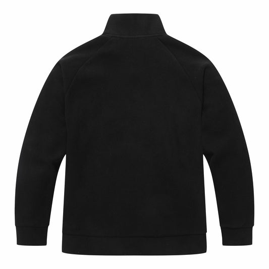 KAIDER Women's Plus Size Polar Fleece Pullover Jacket Black Quarter-Zip Long