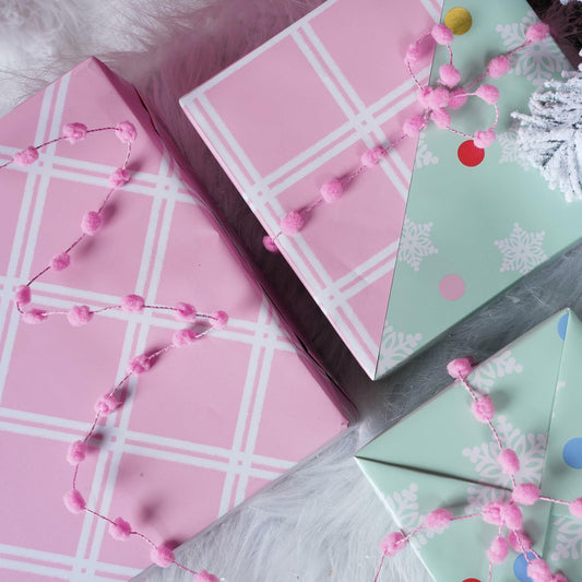 LaRibbons Christmas Wrapping Paper 3 Rolls 17x10ft Peace Pattern with Tags