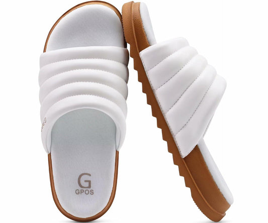 GPOS Womens Slides Memory Foam Soft Cushioned Cozy Open Toe Sandals Size 9