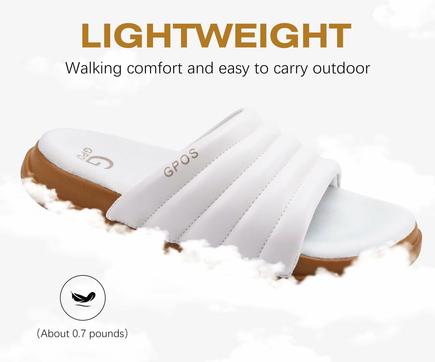 GPOS Womens Slides Memory Foam Soft Cushioned Cozy Open Toe Sandals Size 9