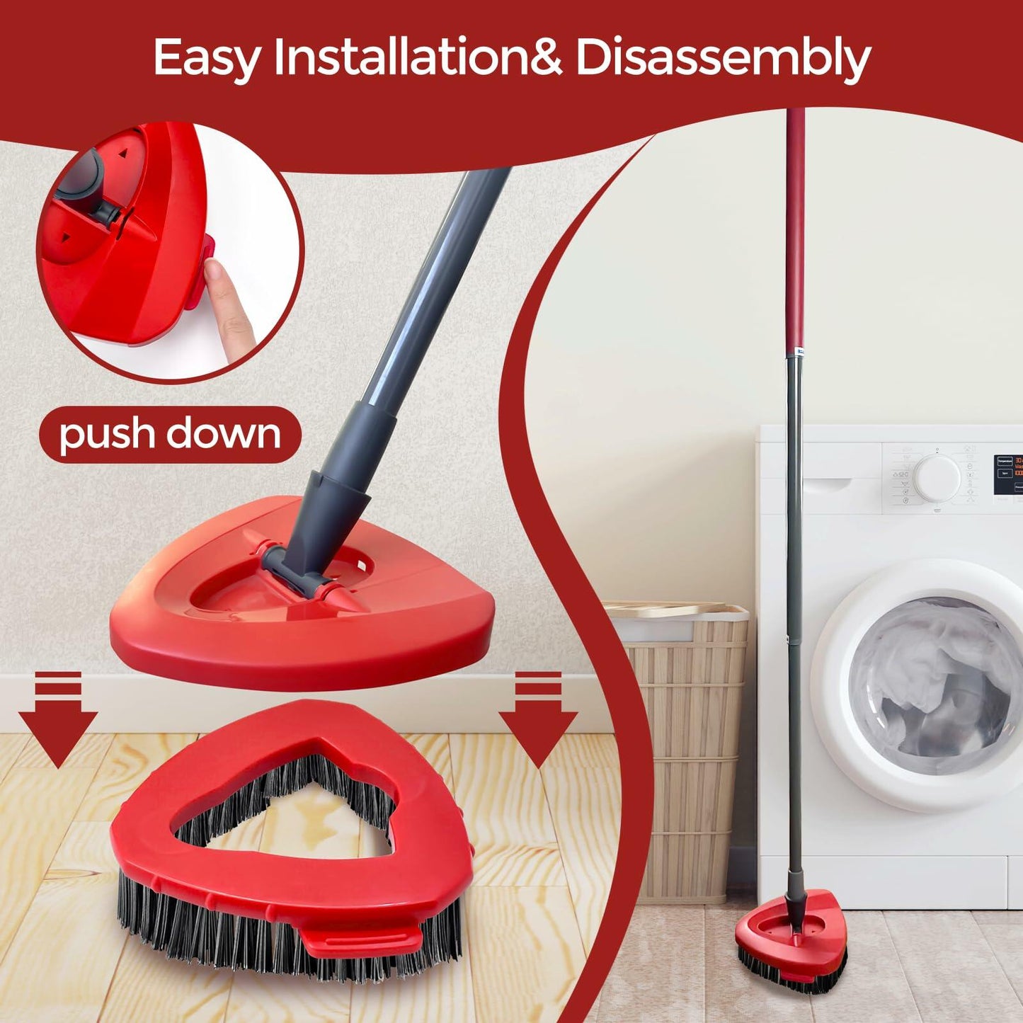 O-Cedar 2 Pack EasyWring Mop Hard Bristle Brush Heads Replacement