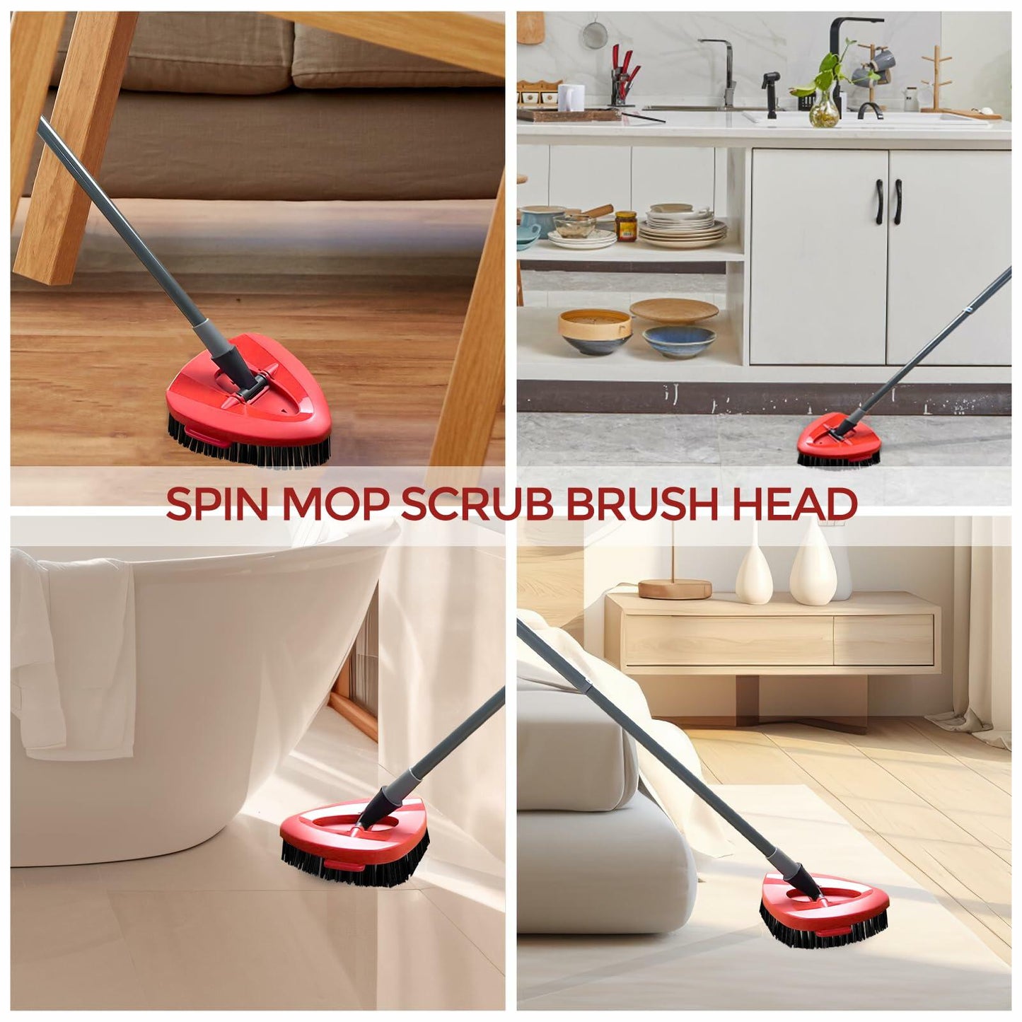O-Cedar 2 Pack EasyWring Mop Hard Bristle Brush Heads Replacement