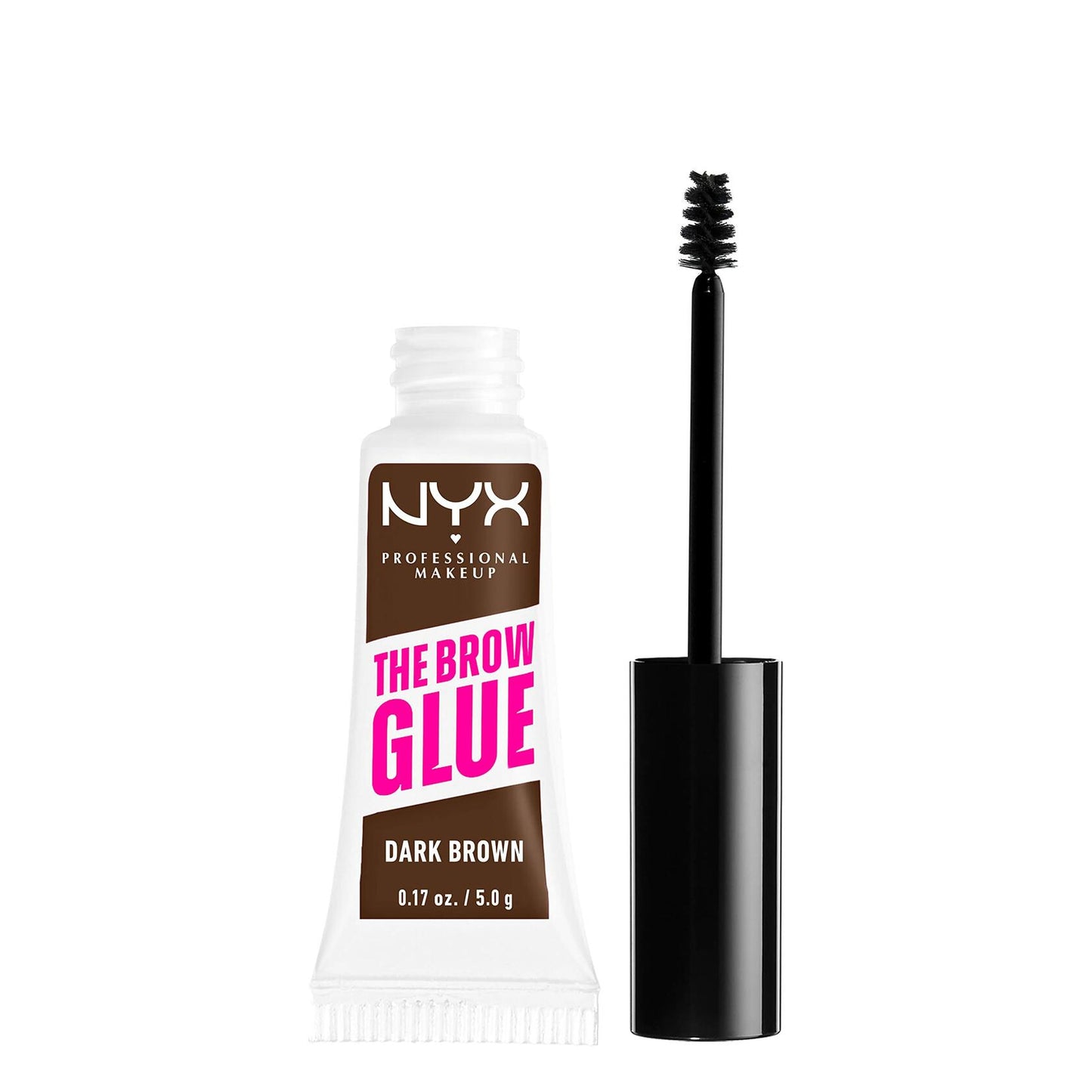 NYX Brow Glue Tinted Eyebrow Gel Dark Brown 0.17oz - Extreme Hold