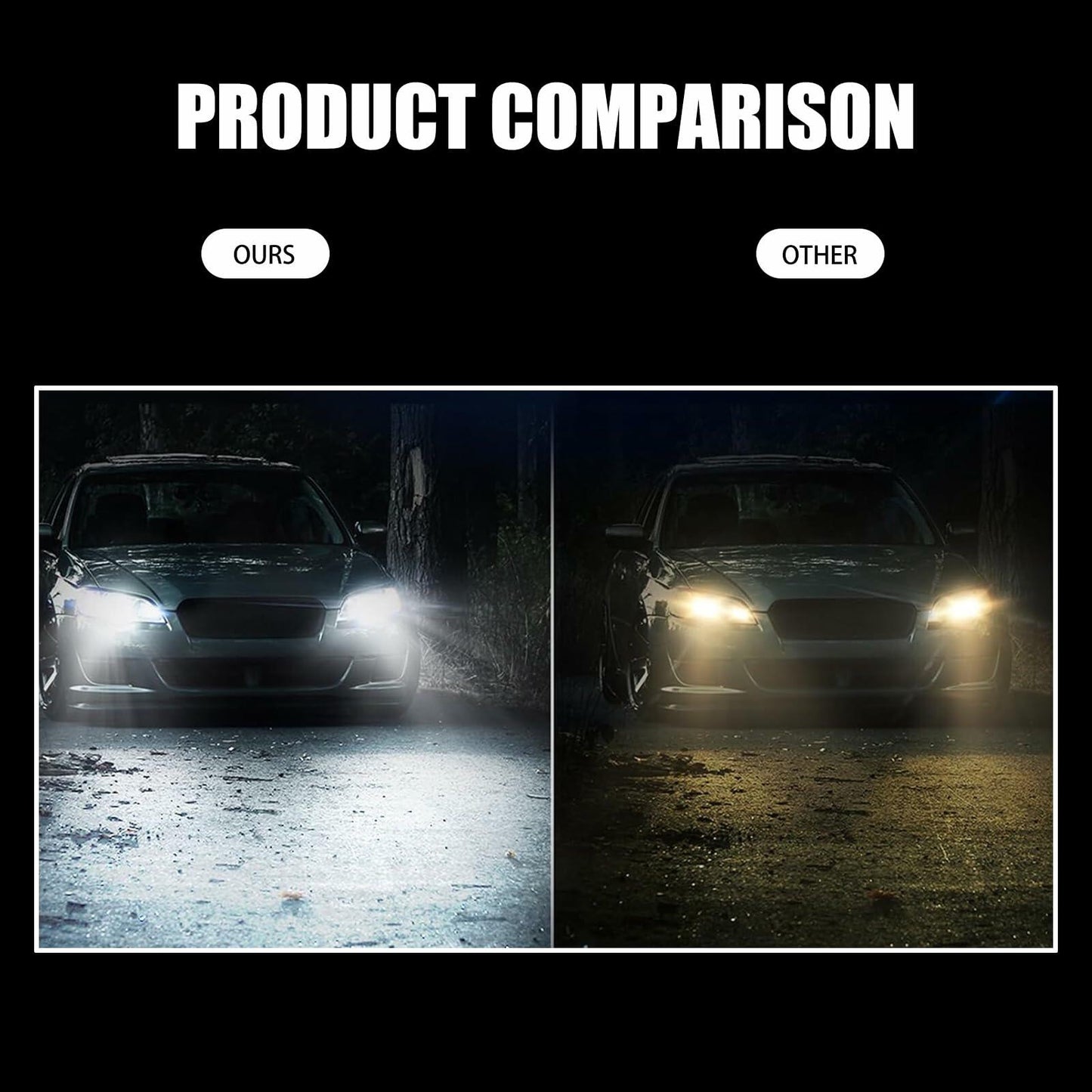 cerfioo 2PCS 9005 LED Bulb 6000K White Waterproof Front Fog Lamp