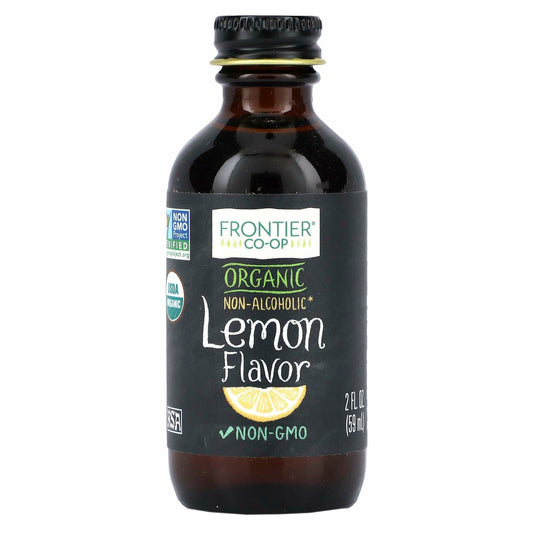 Frontier Co-op Organic Lemon Flavor 2oz Glass Jar Tart Citrus Desserts