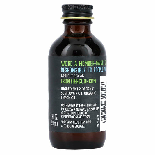 Frontier Co-op Organic Lemon Flavor 2oz Glass Jar Tart Citrus Desserts