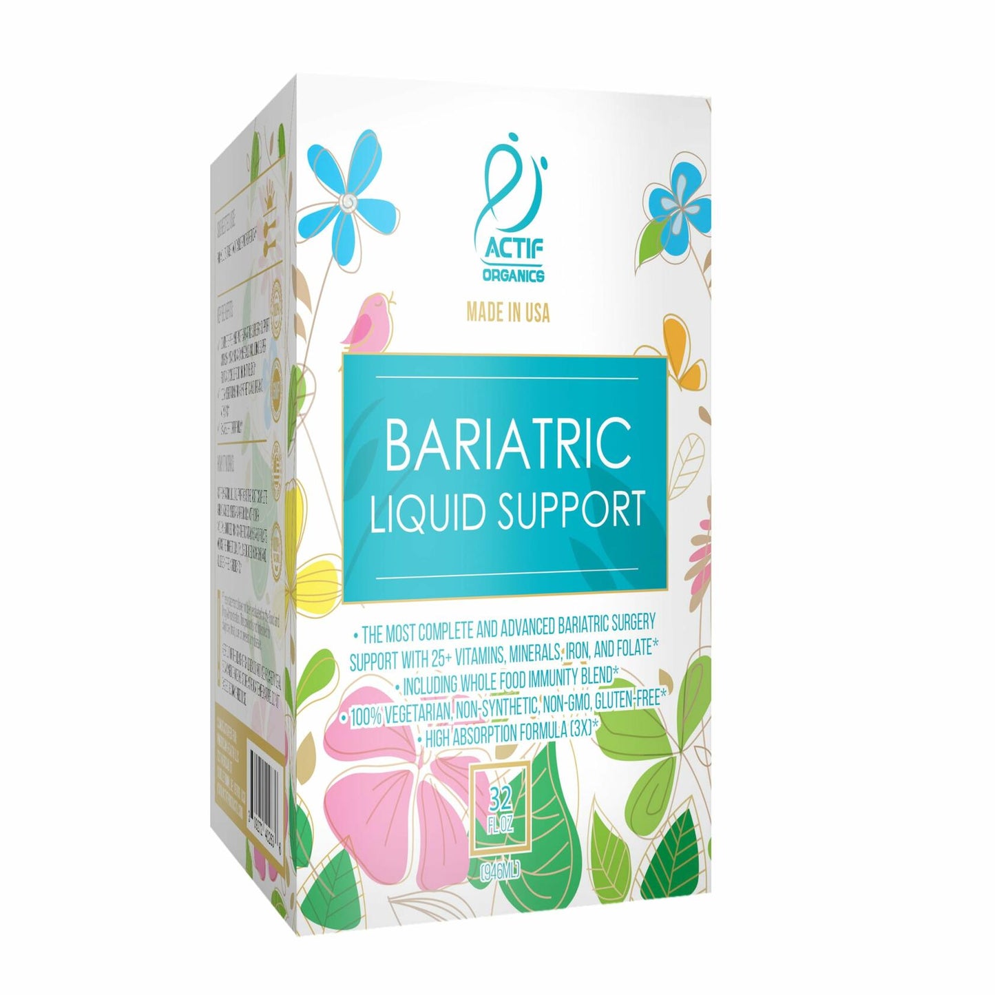 Actif Organic Bariatric Liquid Support 32oz Advanced Formula Non GMO