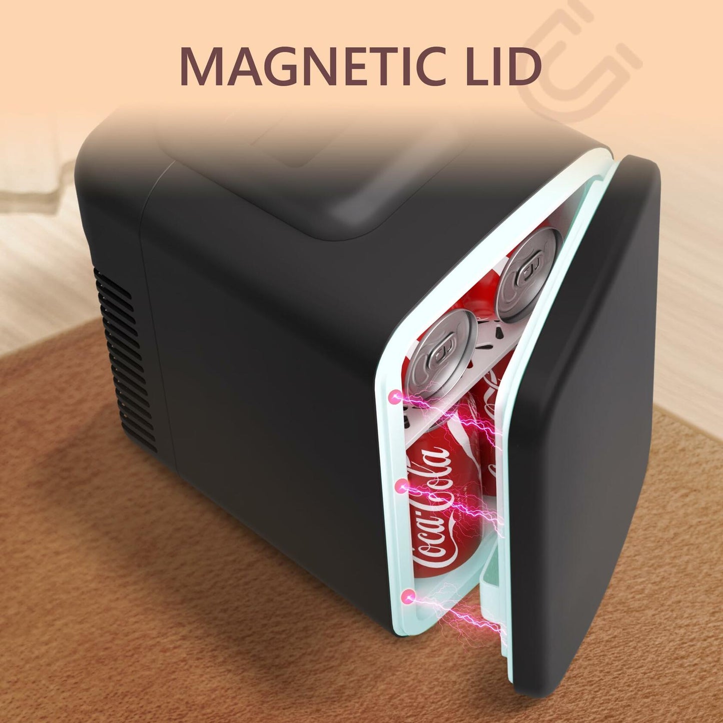 EUHOMY 4L Mini Fridge Portable Cooler Warmer Black Cosmetics Drinks