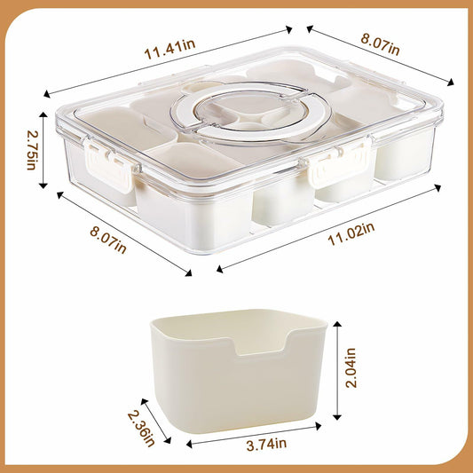 TagRecove Snack Box Container with Lid and Handle Portable Organizer