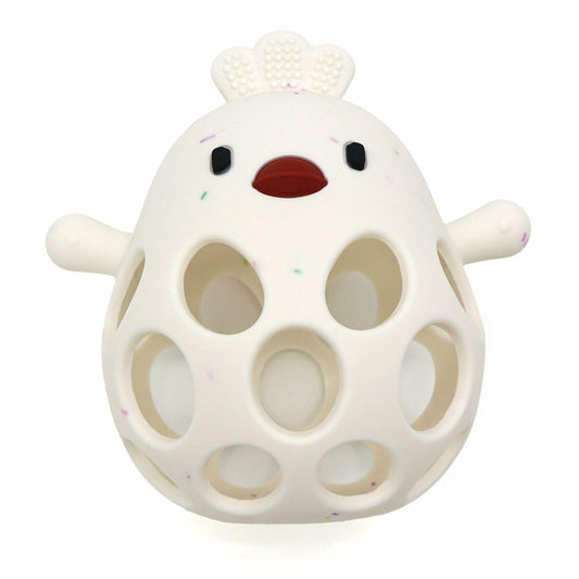 KIAANS Baby Teething Toy Silicone Hollow Chick White BPA Free Sensory Teether