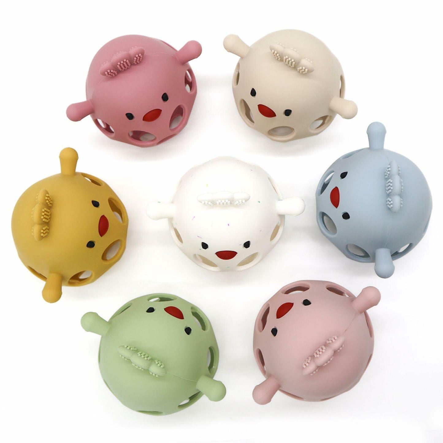 KIAANS Baby Teething Toy Silicone Hollow Chick White BPA Free Sensory Teether