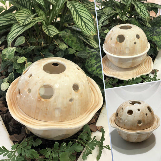 Ceramic Moon Incense Holder Burner 12-in-1 Multi-use Home Decor