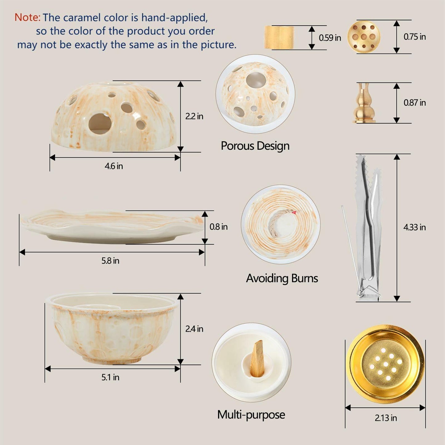 Ceramic Moon Incense Holder Burner 12-in-1 Multi-use Home Decor