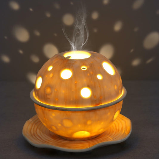 Ceramic Moon Incense Holder Burner 12-in-1 Multi-use Home Decor
