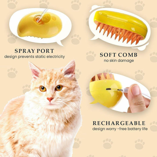 Renforcer 3-in-1 Silicone Cat Brush Groomer Massager Shedding Grooming