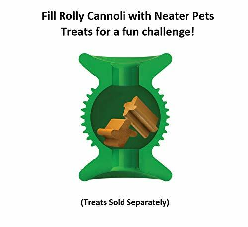 Neater Pet Rolly Cannoli Large Clear Orange Dog Toy Mess Proof Treat Toy