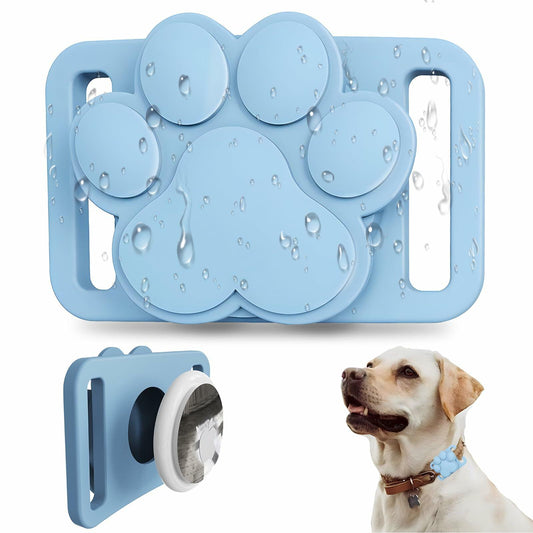 FancyMouse Dog Collar Holder Blue Protective Track Tech dwj-blue