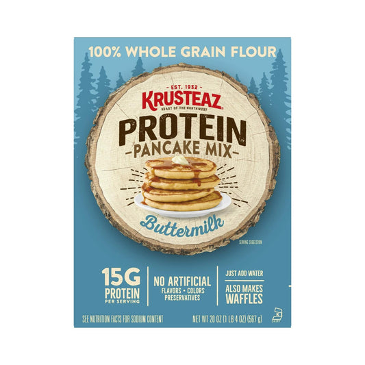 BestBy09/25 Krusteaz Protein Pancake Mix Buttermilk 100% Whole Grain 1.25lb