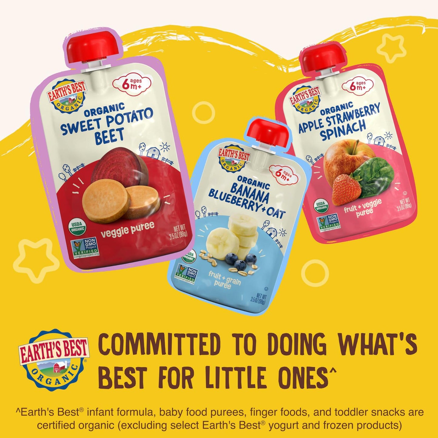 BB01/25 Earth's Best Organic Baby Food Pouches Beef Medley 4oz 12 Pack
