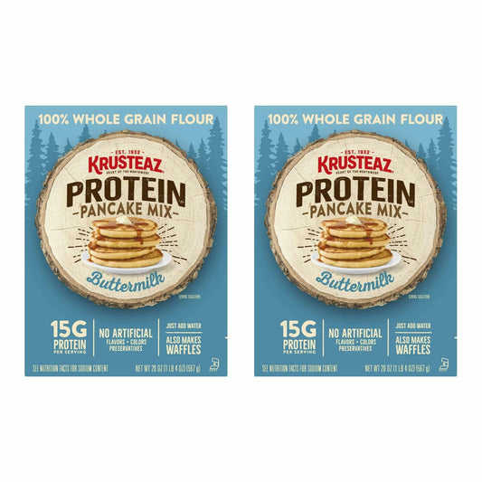 BestBy09/25 Krusteaz Protein Pancake Mix Buttermilk 100% Whole Grain 1.25lb