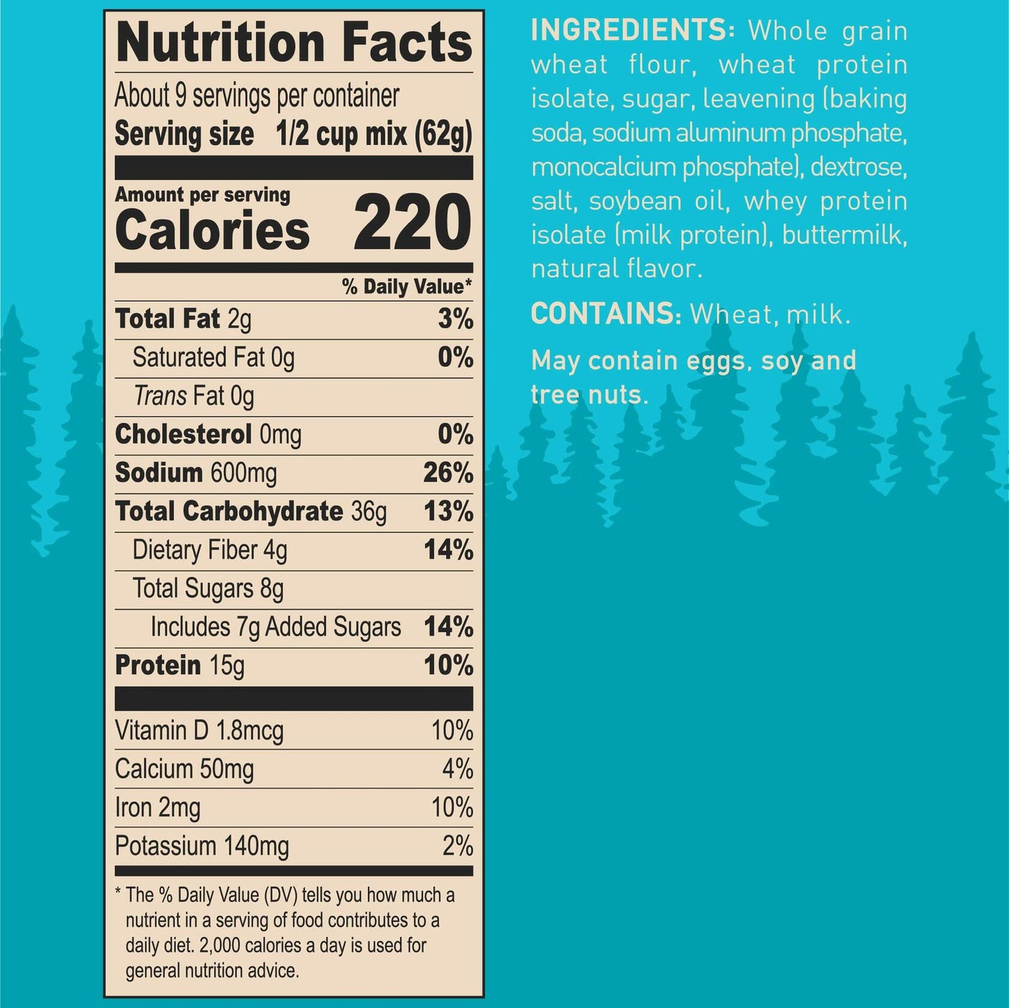 BestBy09/25 Krusteaz Protein Pancake Mix Buttermilk 100% Whole Grain 1.25lb