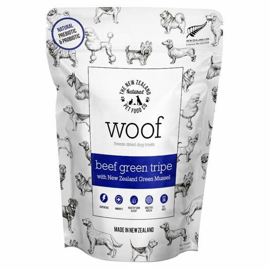 BestBy02/26 Woof Beef Green Tripe Treat Freeze Dried 1.4oz