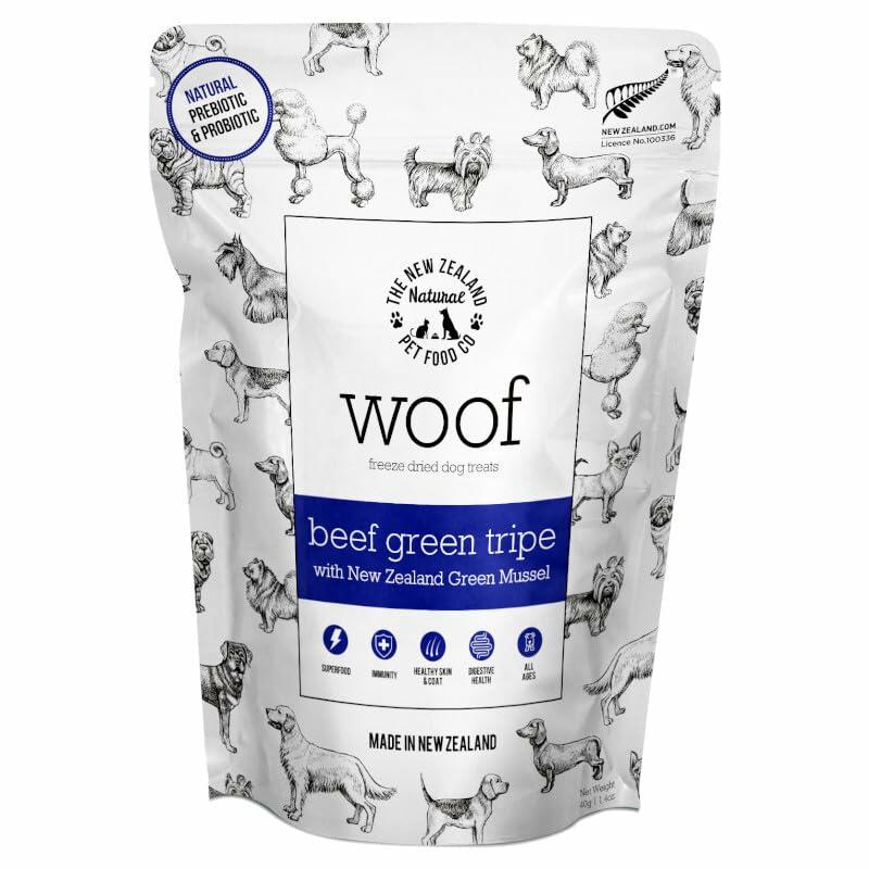 BestBy02/26 Woof Beef Green Tripe Treat Freeze Dried 1.4oz
