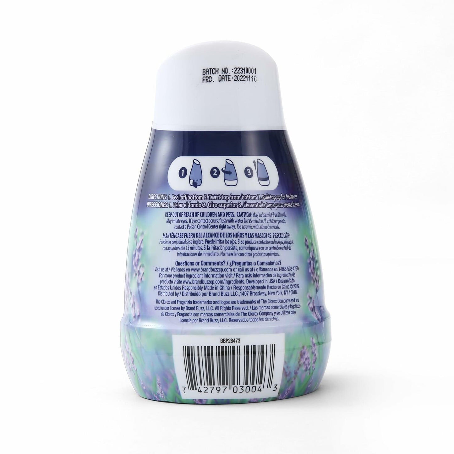 Clorox Fraganzia Gel Air Freshener Cone Lavender Eucalyptus 6oz 12 Pack