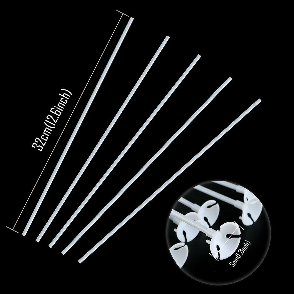 Pllieay 50pcs White Balloon Sticks with Cups Party Valentine's Wedding