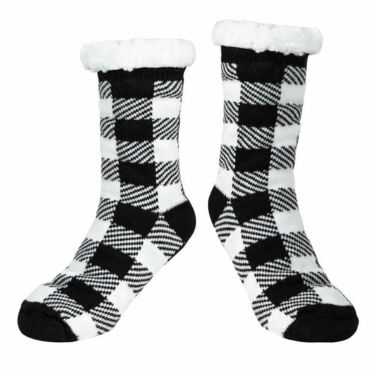 Kiddokids Women's Fuzzy Slipper Socks with Grippers Warm Cozy - One Size