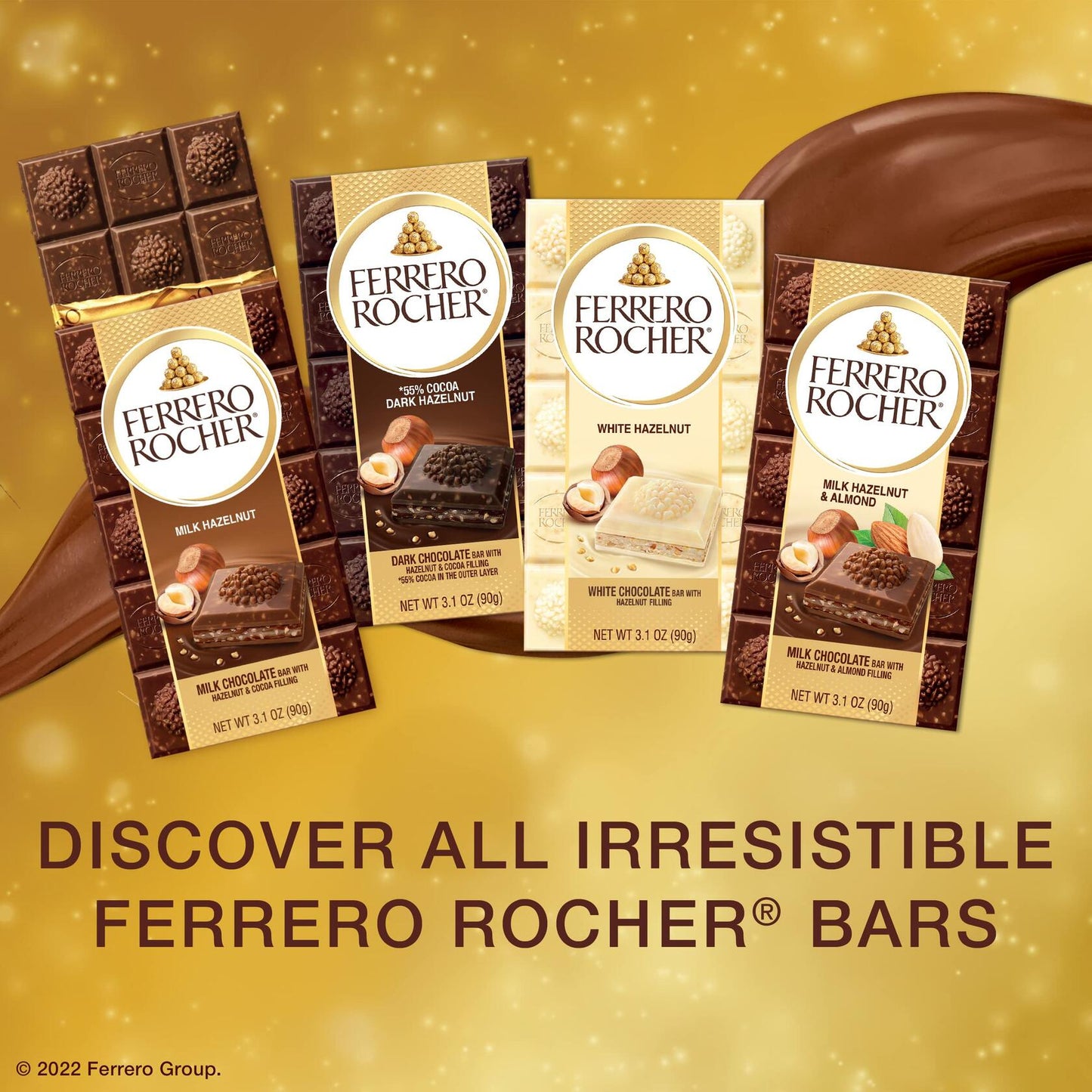 BestBy06/25 Ferrero Rocher Milk Chocolate Hazelnut Bar 3.1oz Single Pack New
