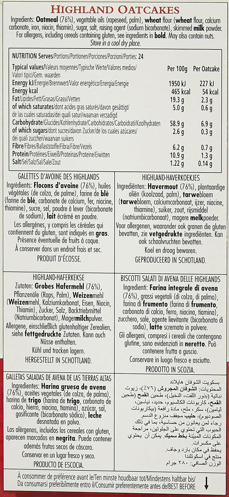 BestBy12/24 Walkers Shortbread Highland Oat Crackers Scottish 9.9oz Box