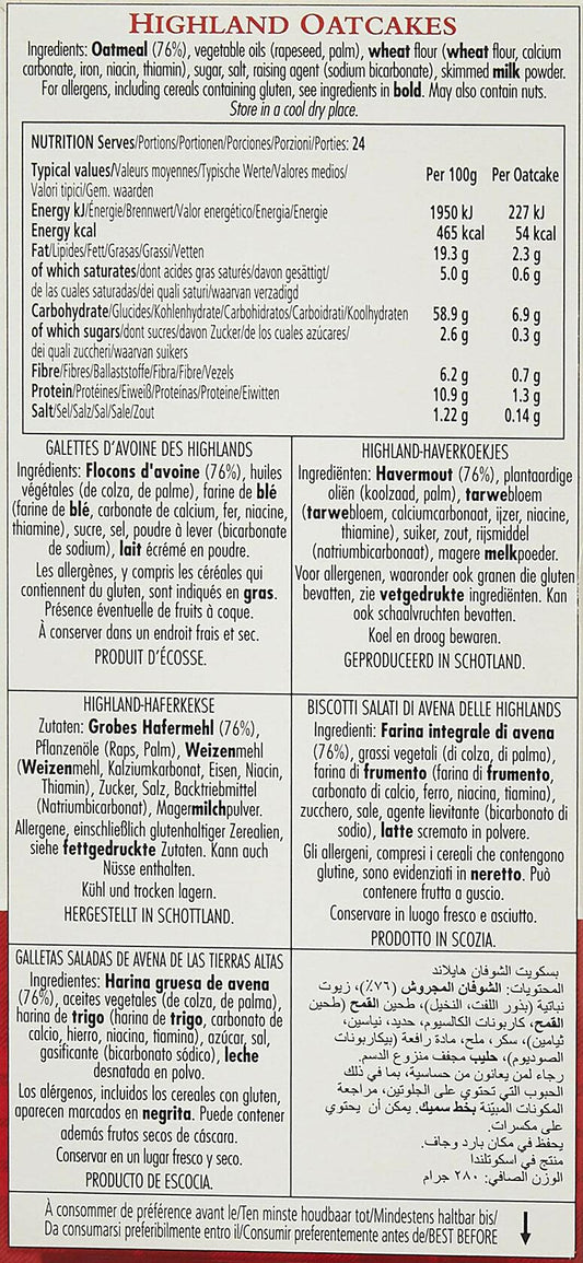 BestBy12/24 Walkers Shortbread Highland Oat Crackers Scottish 9.9oz Box