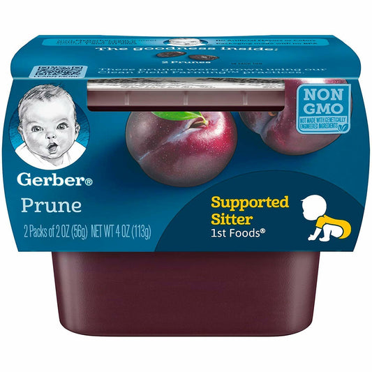 BestBy10/25 Gerber 1st Foods Prune Puree 2oz Tubs 16-Pack Natural Non-GMO