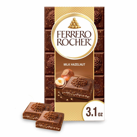 BestBy06/25 Ferrero Rocher Milk Chocolate Hazelnut Bar 3.1oz Single Pack New