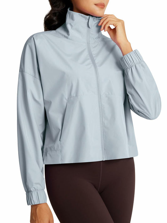 GYM RAINBOW Womens Waterproof Windbreaker Jacket Blue Size M