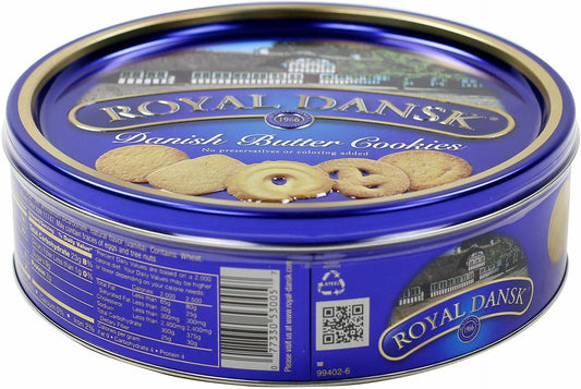 BestBy11/25 Royal Dansk Butter Cookies 12oz Tin - No Preservatives, Classic
