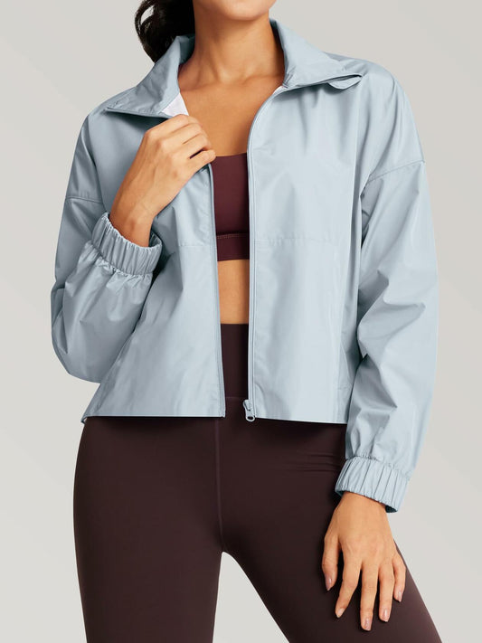 GYM RAINBOW Womens Waterproof Windbreaker Jacket Blue Size M