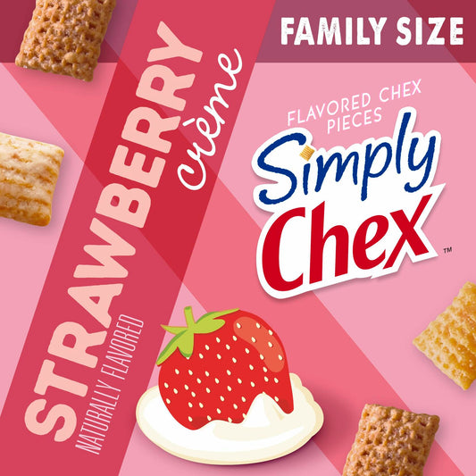 BestBy07/25 Simply Chex Strawberry Crème Snack Mix Family Size 13.5 oz