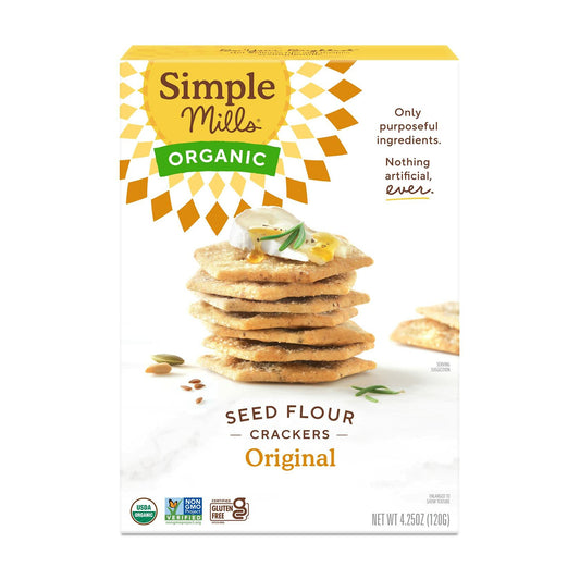 BestBy04/25 Simple Mills Organic Seed Crackers Original Gluten Free Vegan 4.25oz