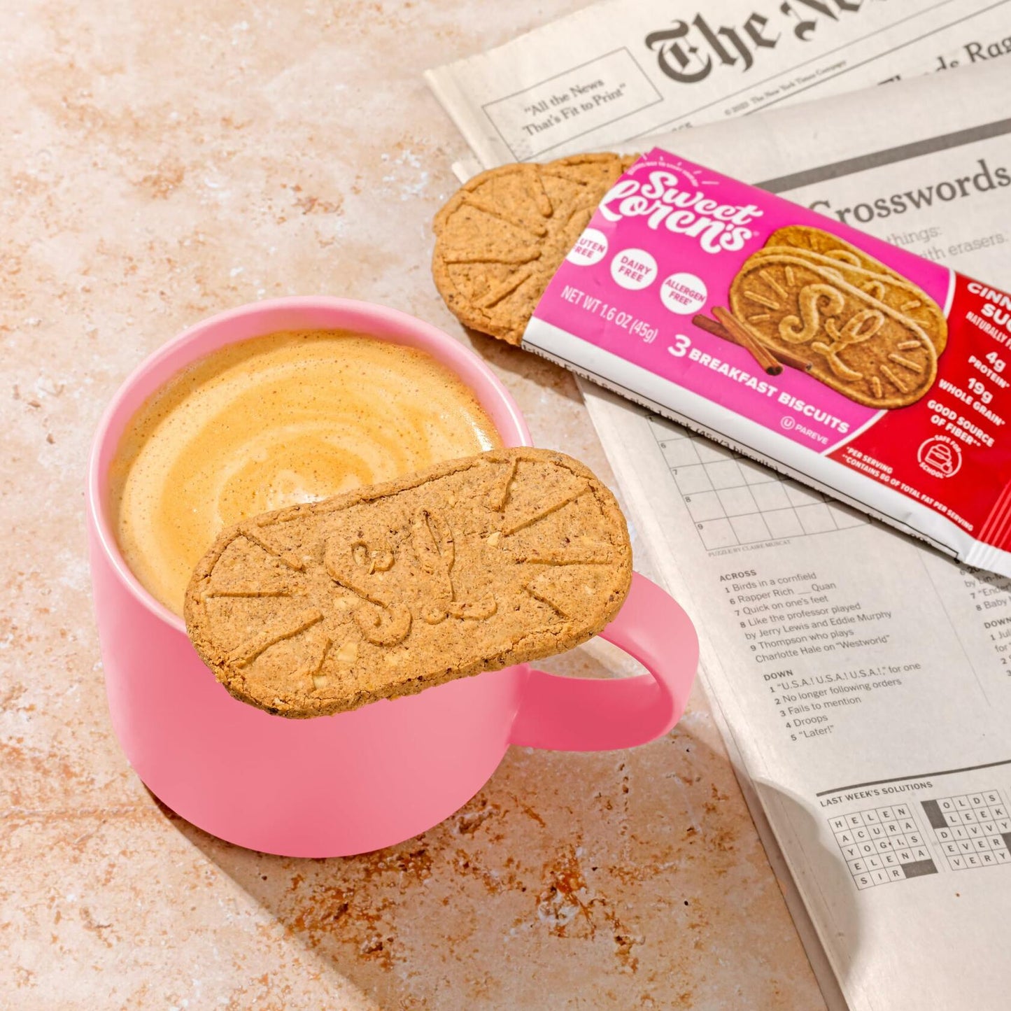 BestBy07/25 Sweet Loren's Gluten Free Vegan Cinnamon Sugar Biscuits 3 Pack 4g