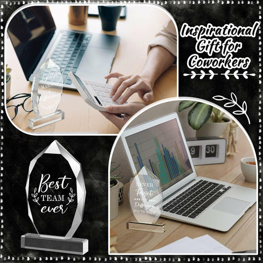 MotiMind 6 Pc Acrylic Thank You Plaques Christmas Employee Gifts Bulk