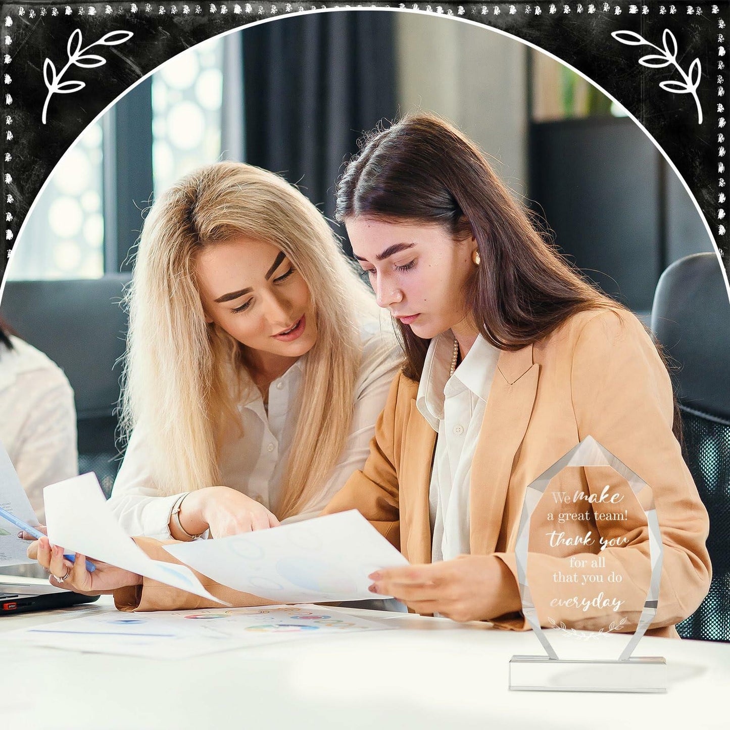 MotiMind 6 Pc Acrylic Thank You Plaques Christmas Employee Gifts Bulk