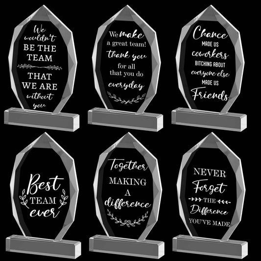 MotiMind 6 Pc Acrylic Thank You Plaques Christmas Employee Gifts Bulk